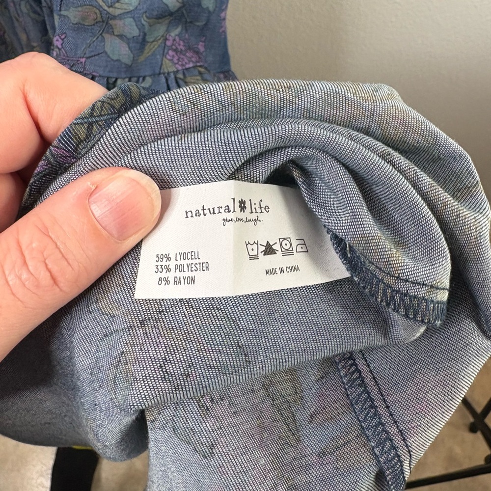 NWT-Natural Life Tiered Floral Dress Size Medium - Picture 7 of 8